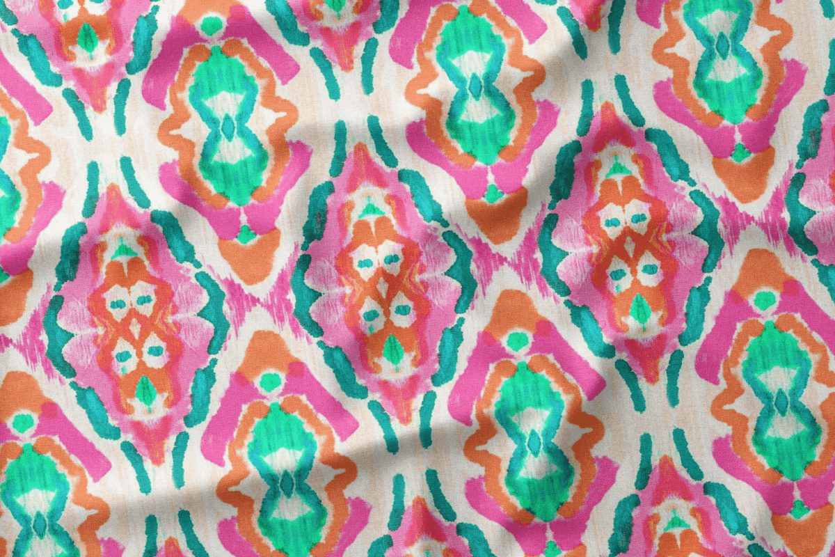 Tangerine & Teal Ogee