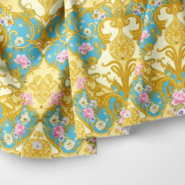 Luxury Victorian Baroque damask print mukhawar fabric