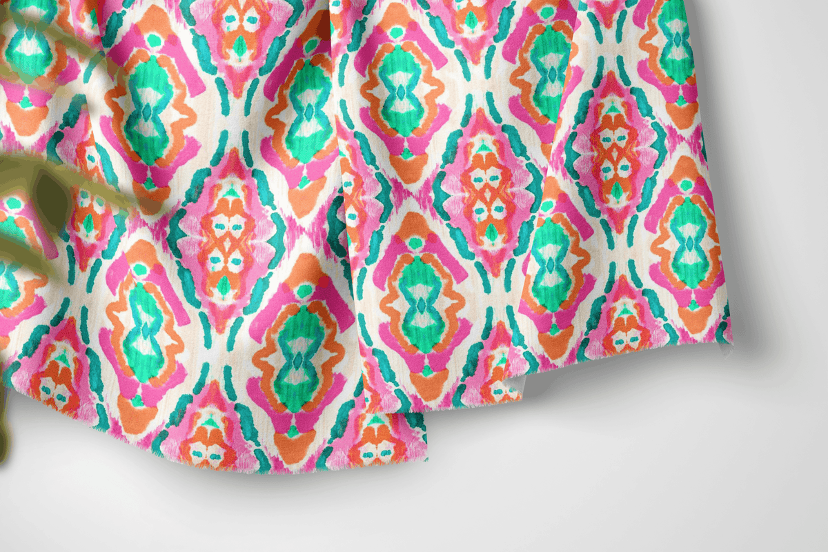 Tangerine & Teal Ogee