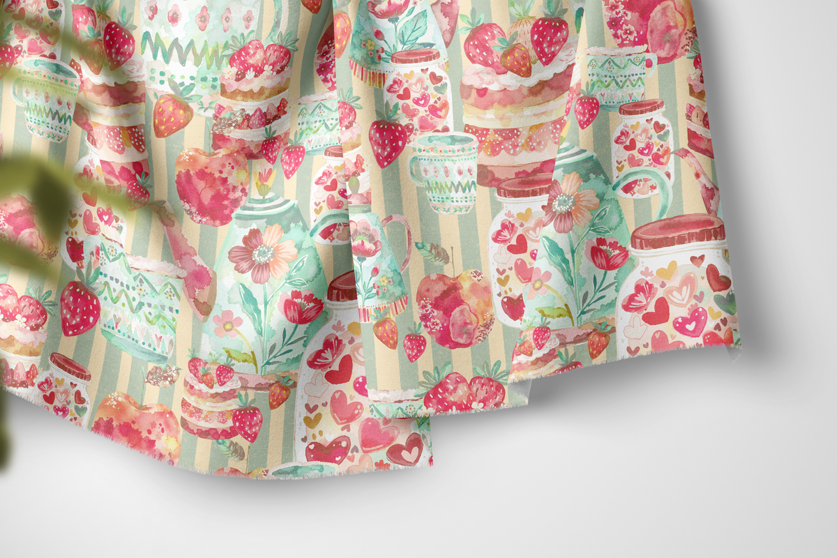 Vintage Tea Party kids mukhawar fabric print