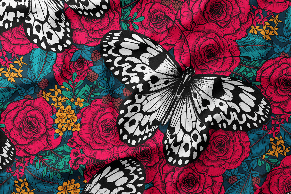 Roses and Butterfly