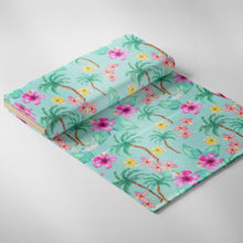 تحميل الصورة في عارض المعرض، Island Dreamscape tropical watercolor print mukhawar fabric
